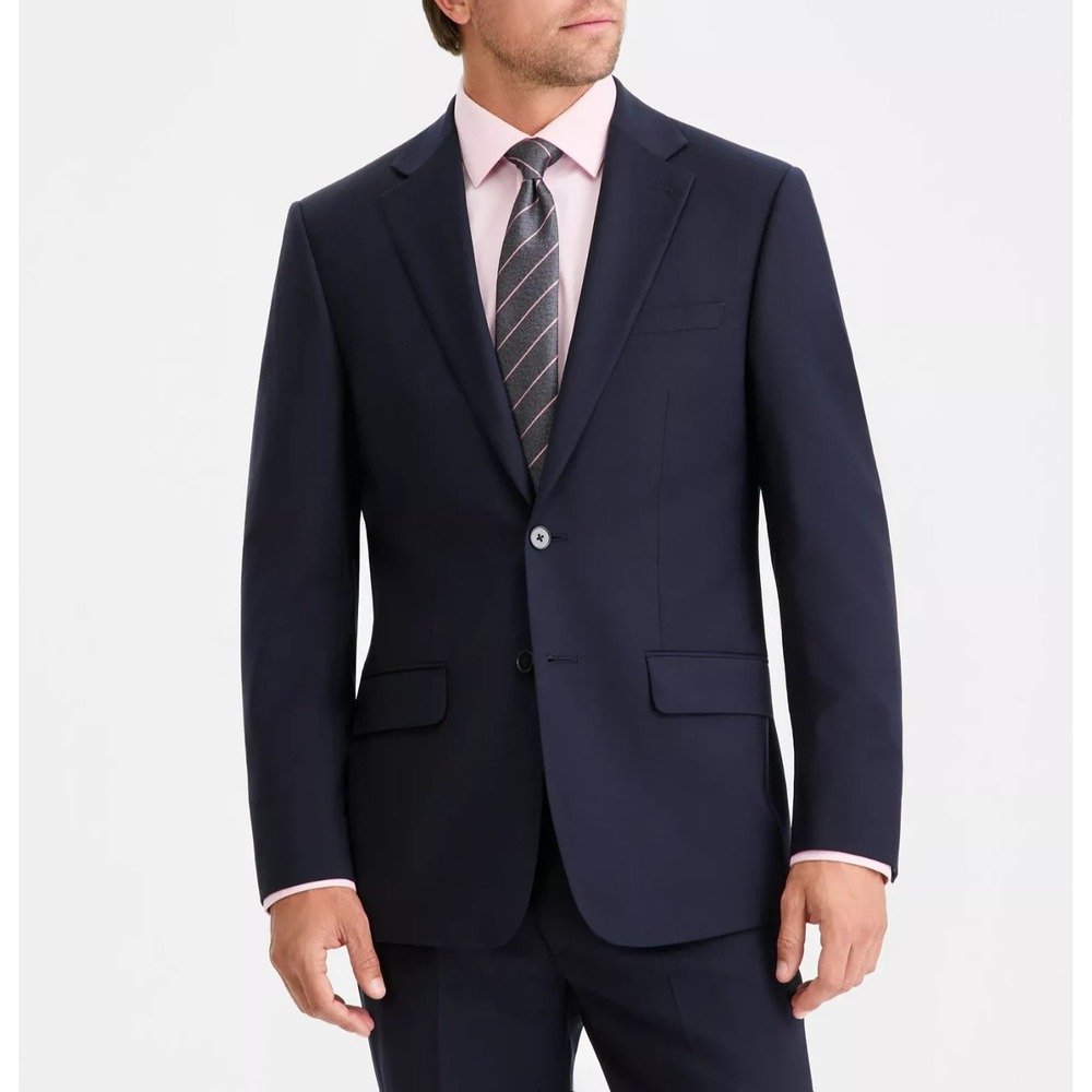 Calvin Klein Men's Blue Wool Slim-Fit Stretch Suit Jacket Size 36R